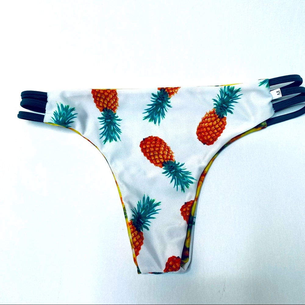 Pineapple Fruit Print Reversible Side Strap Bikin… - image 5